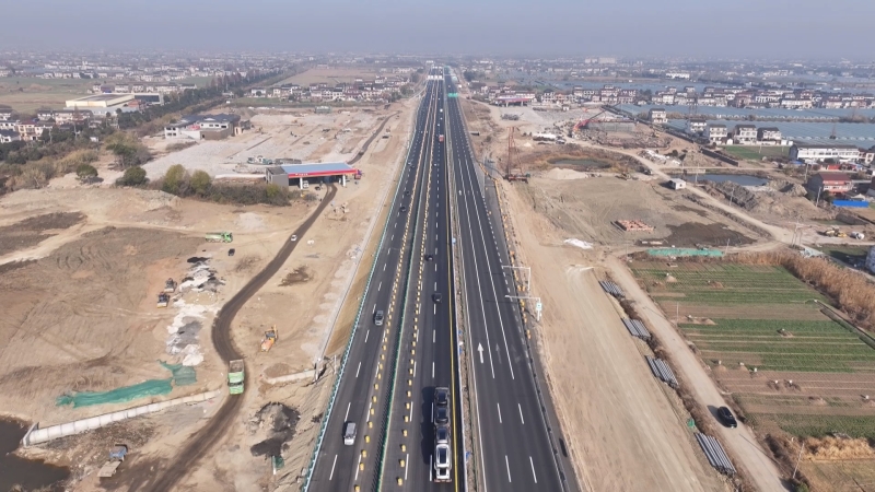 京沪高速广靖段西半幅完成拓宽改造并通车
