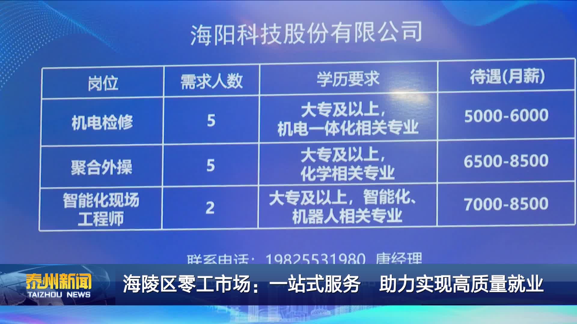 海陵区零工市场：一站式服务  助力实现高质量就业